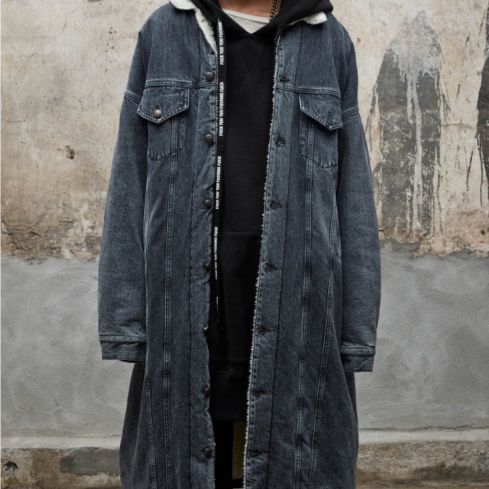 R13 Lyle Trucker Jacket.   Denim.  Dark grey/black.  Gently used